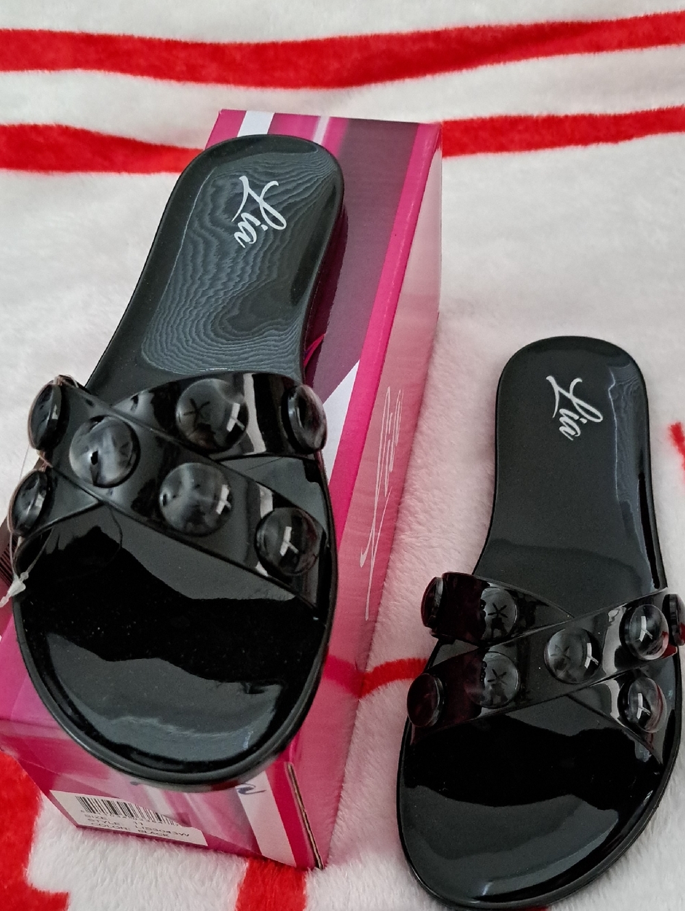 Women's Black Slide Sandals Size 11